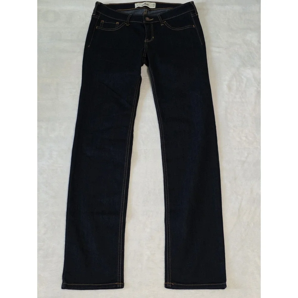 Hollister Y2K Womens 28x32 7R Dark Wash Low Rise Straight Leg Denim Jeans